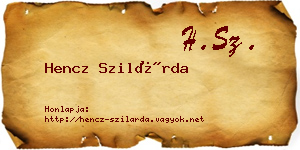 Hencz Szilárda névjegykártya
