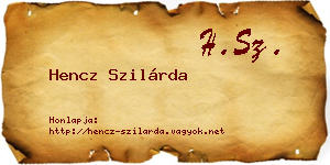 Hencz Szilárda névjegykártya
